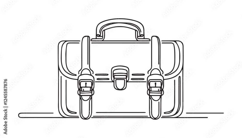 Continuous one single minimal line drawing bag Continuous one single minimal line drawing bag