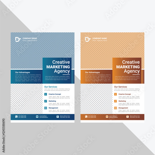 Business marketing agency flyer template