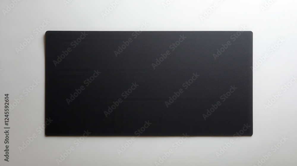 Minimalist Black Rectangle Pad on White Textured Background Minimalist Black Rectangle Pad on White Textured Background
