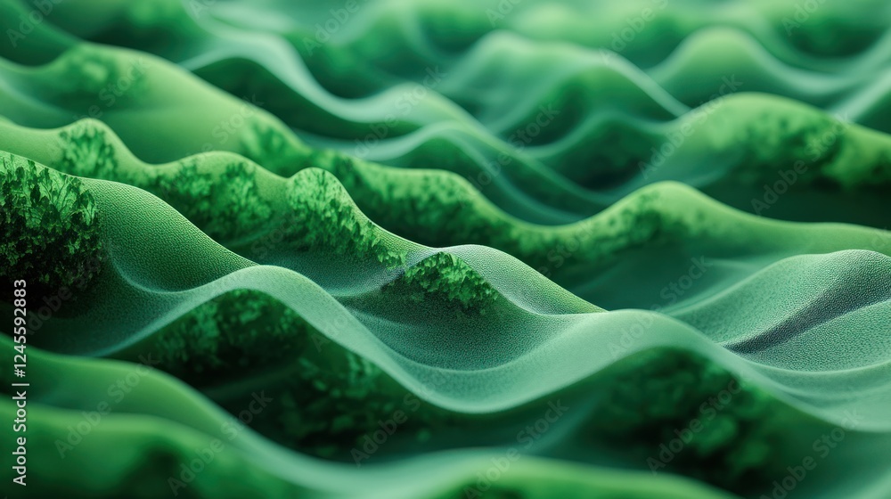 Green wave texture, abstract background, digital art, nature-inspired design Green wave texture, abstract background, digital art, nature-inspired design