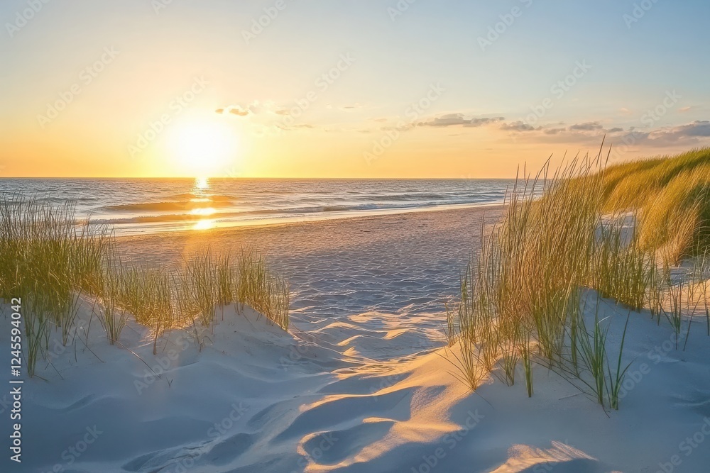 custom made wallpaper toronto digitalScenic Coastal Landscape with Sand and Sea Grass.