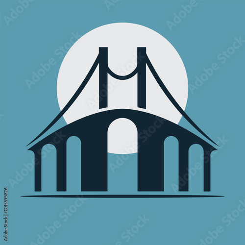 a bridge with a moon in the background