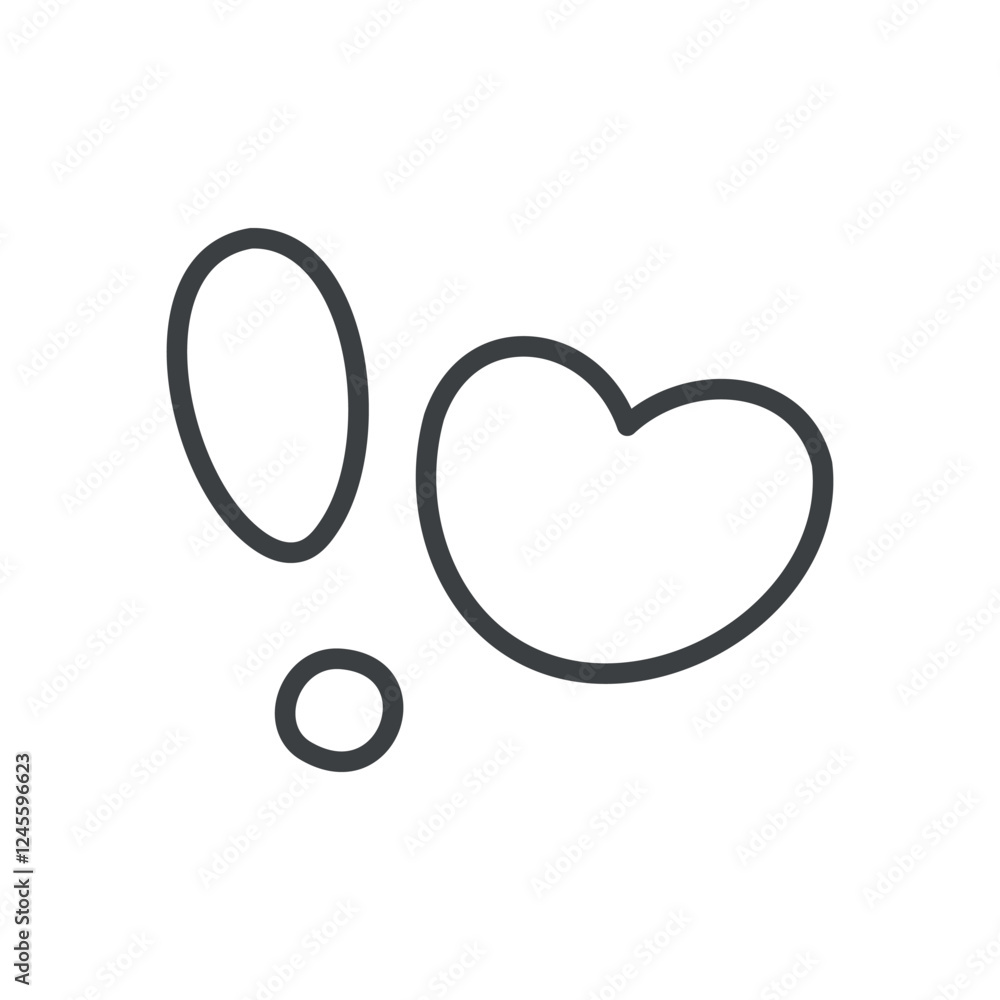 Kawaii exclamation mark with a heart icon. Cute hand drawn monochrome illustration isolated on a white background. Kawaii love or St. Valentine day concept. Vector 10 EPS. Kawaii exclamation mark with a heart icon. Cute hand drawn monochrome illustration isolated on a white background. Kawaii love or St. Valentine day concept. Vector 10 EPS.