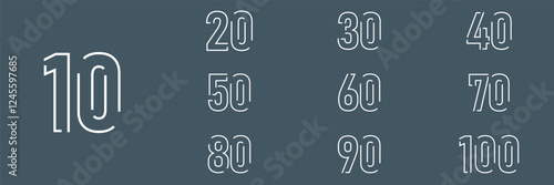 collection anniversary abstract logotype vector design set icon 10 to 100