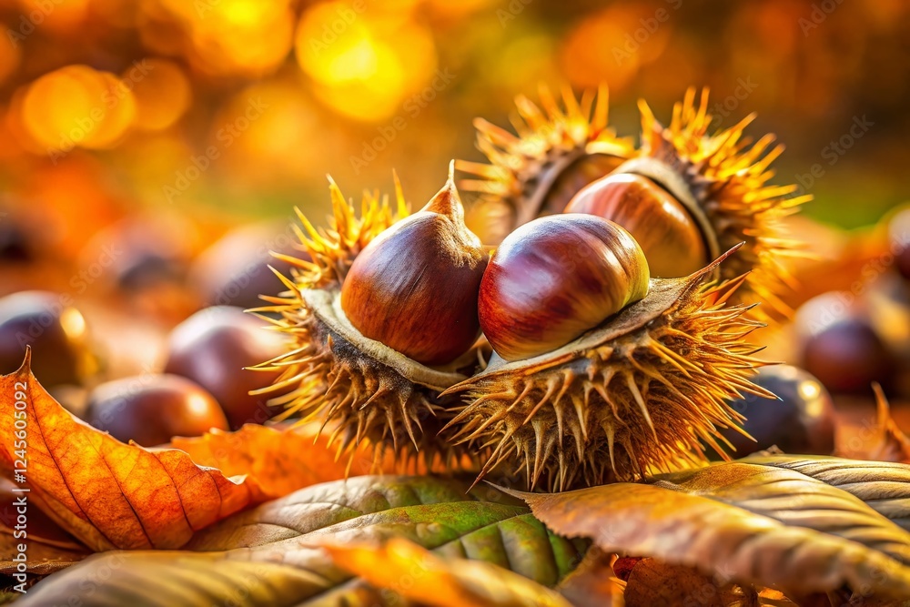 European Beech Seeds Background: Autumnal Close-Up of Triangular Nuts European Beech Seeds Background: Autumnal Close-Up of Triangular Nuts
