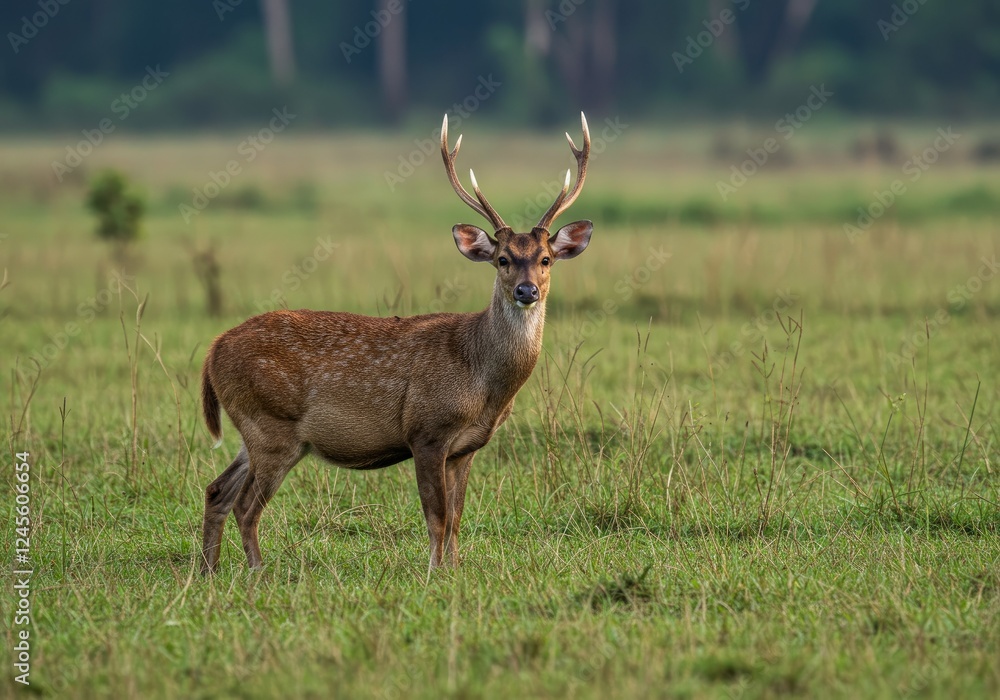 hog deer on the grassland of kaziranga in assam hog deer on the grassland of kaziranga in assam