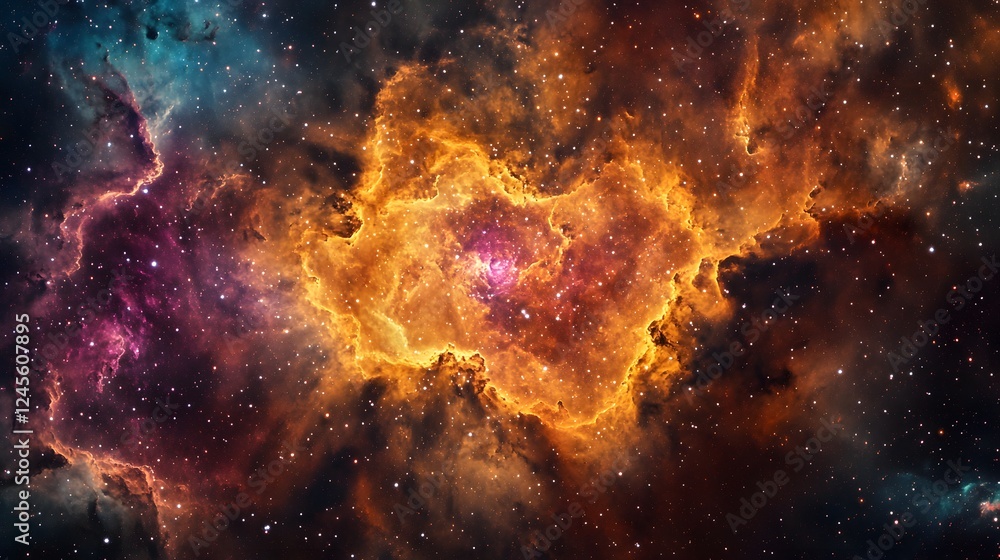 Fototapeta premium Dynamic swirls of cosmic dust in a nebula showcasing the beauty of the universe in motion