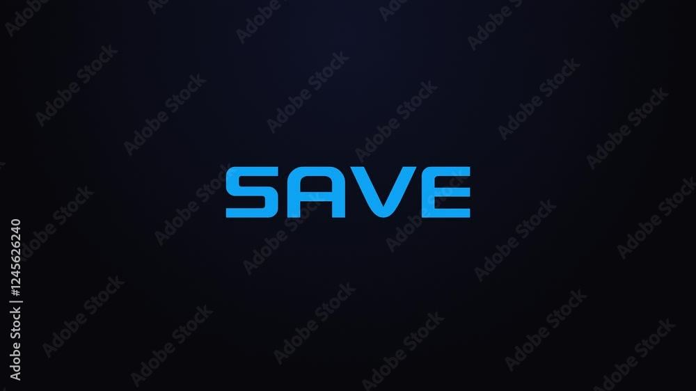 Glowing explosion SAVE text reveal blue and pink Glowing explosion SAVE text reveal blue and pink