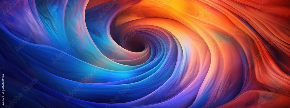Abstract Swirling Vortex of Vivid Hues: A Digital Painting of Blue and Orange Abstract Swirling Vortex of Vivid Hues: A Digital Painting of Blue and Orange