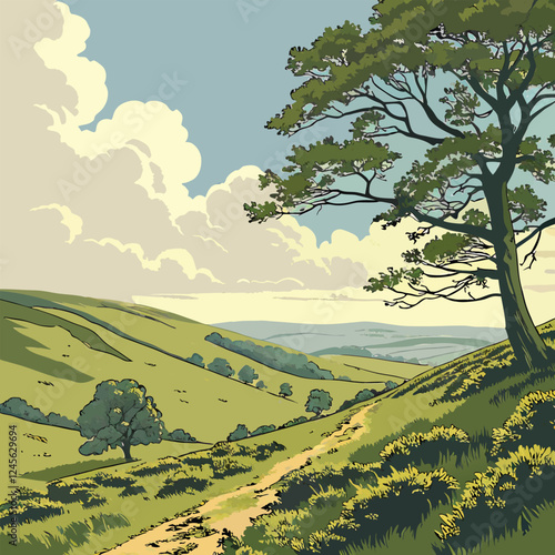 landscape with trees