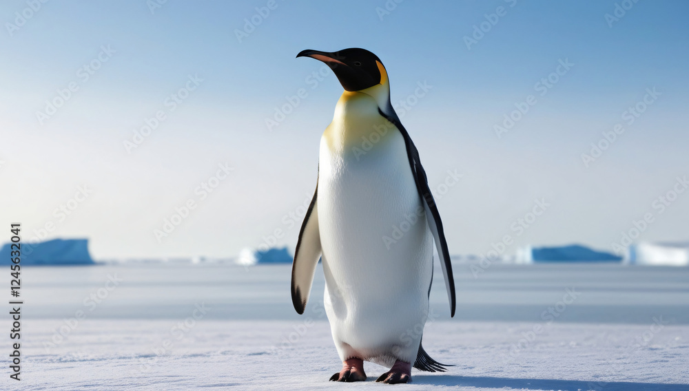 Fototapeta premium penguin on the south pole beach