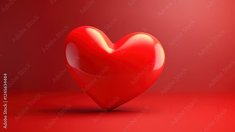 Symbol of Love and Valentine's Red heart shape isolated on red background Symbol of Love and Valentine's Red heart shape isolated on red background
