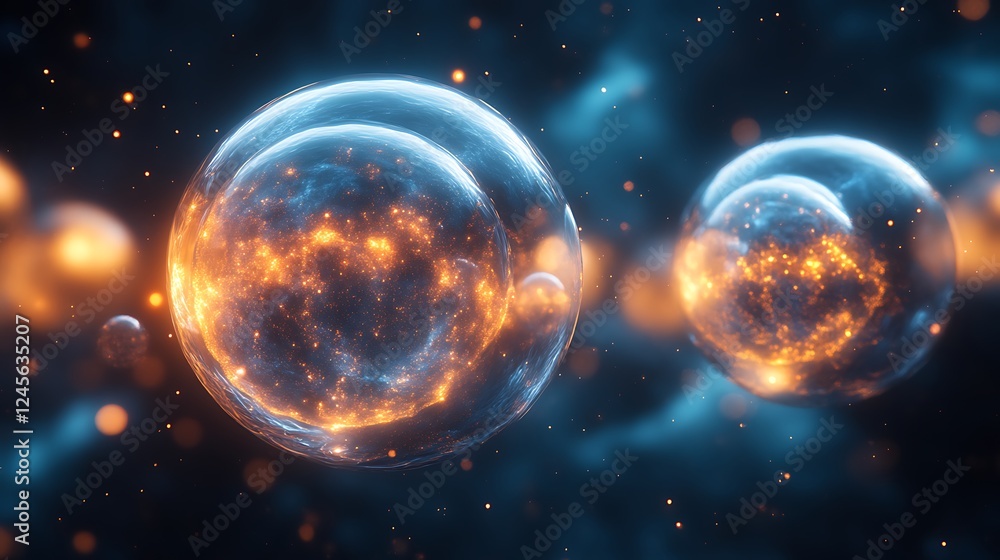 Celestial Orbs Glowing With Inner Fire And Light Celestial Orbs Glowing With Inner Fire And Light