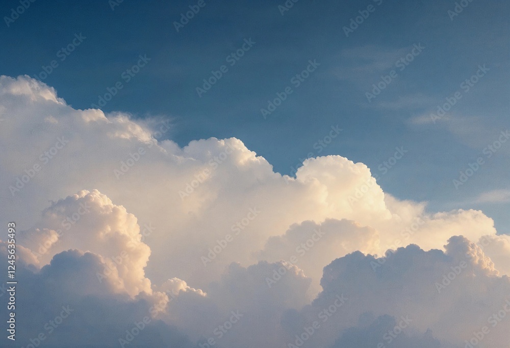 Dreamy Clouds Float Serenely Across a Late Afternoon Sky. Generative AI Dreamy Clouds Float Serenely Across a Late Afternoon Sky. Generative AI