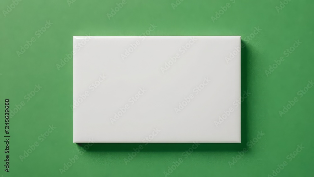 Fototapeta premium Clean white canvas on a vibrant green background, showcasing modern simplicity and elegance