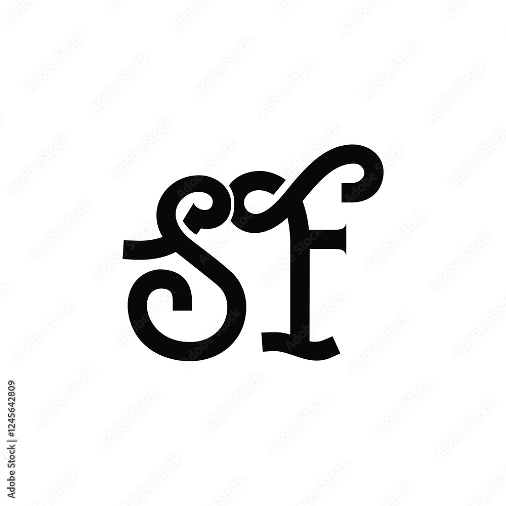 SF monogram logo design letter text name symbol monochrome logotype alphabet character simple logo SF monogram logo design letter text name symbol monochrome logotype alphabet character simple logo