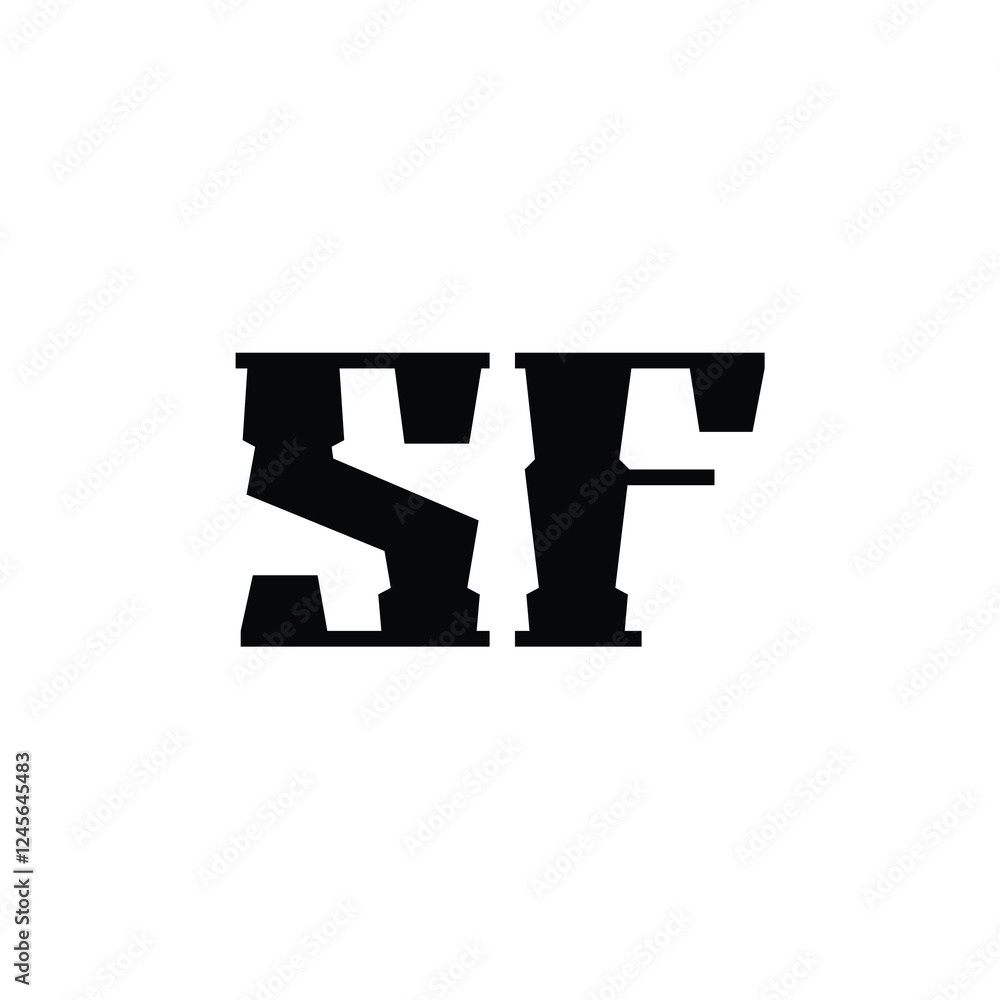 SF monogram logo design letter text name symbol monochrome logotype alphabet character simple logo SF monogram logo design letter text name symbol monochrome logotype alphabet character simple logo