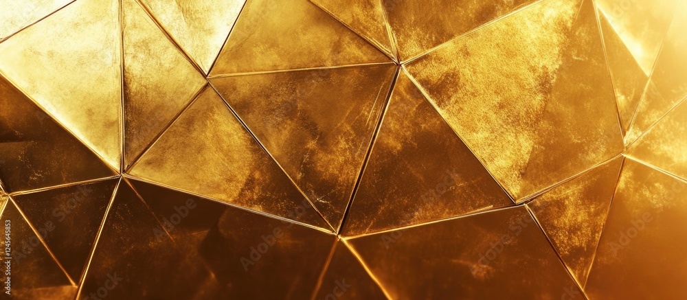 Geometric gold foil background with textured triangular patterns in warm golden hues creating a luxurious and elegant design for creative projects Geometric gold foil background with textured triangular patterns in warm golden hues creating a luxurious and elegant design for creative projects