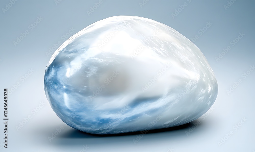 Smooth, pearlescent stone on blue background; abstract nature; website design Smooth, pearlescent stone on blue background; abstract nature; website design