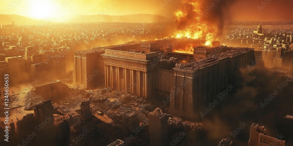 Fototapeta premium The Prophecy of Ruin: Jesus Foresees the Fall of the Jerusalem Temple