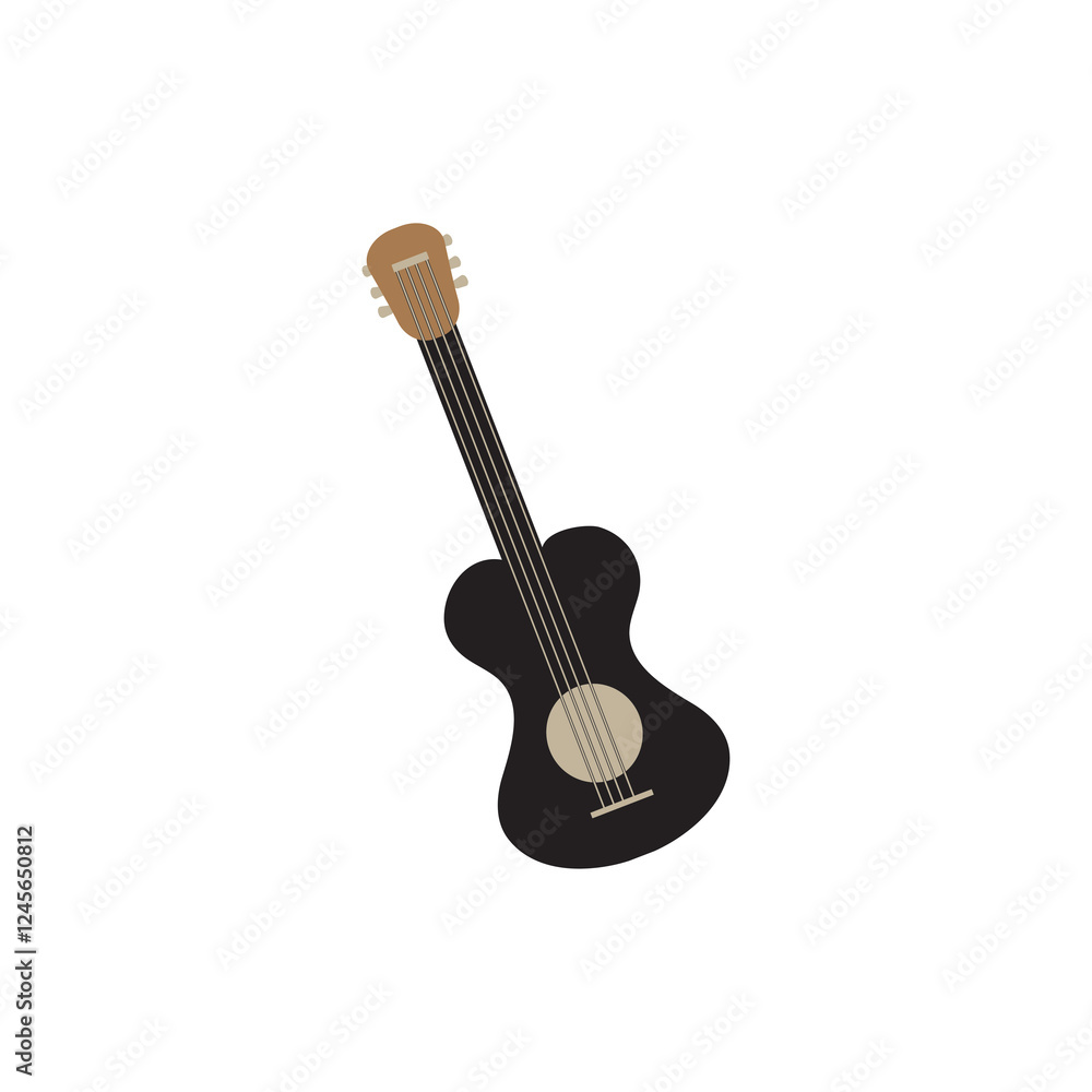 Fototapeta premium Guitar logo icon illustration flat