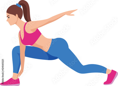 Woman Stretching in a Side Lunge Exercise