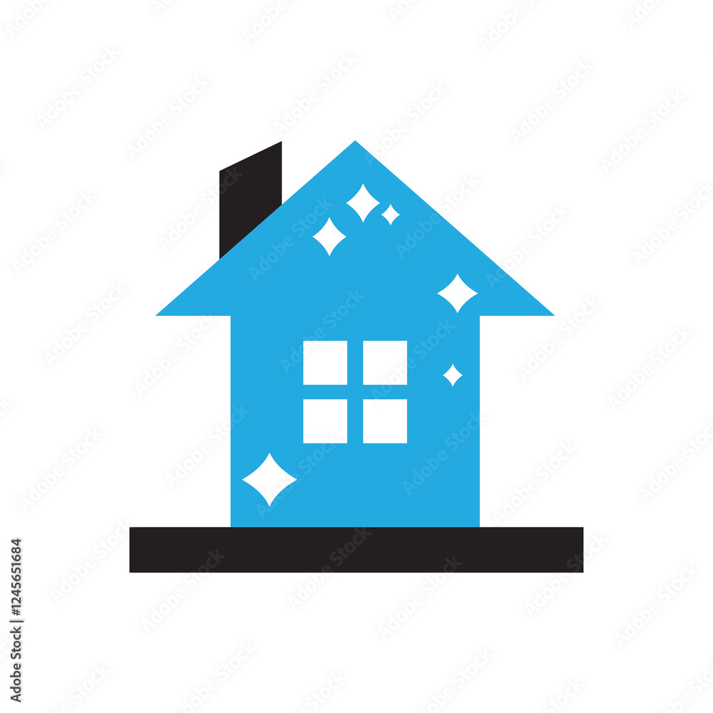 house cleaning logo icon illustration flat house cleaning logo icon illustration flat