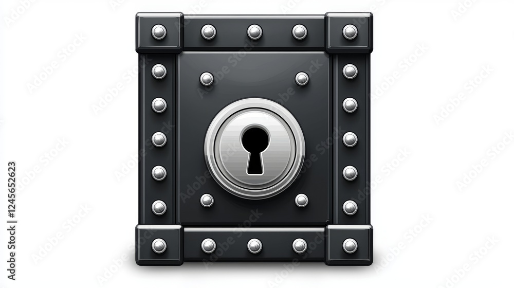 Fototapeta premium Secure lockbox design digital art modern style illustration