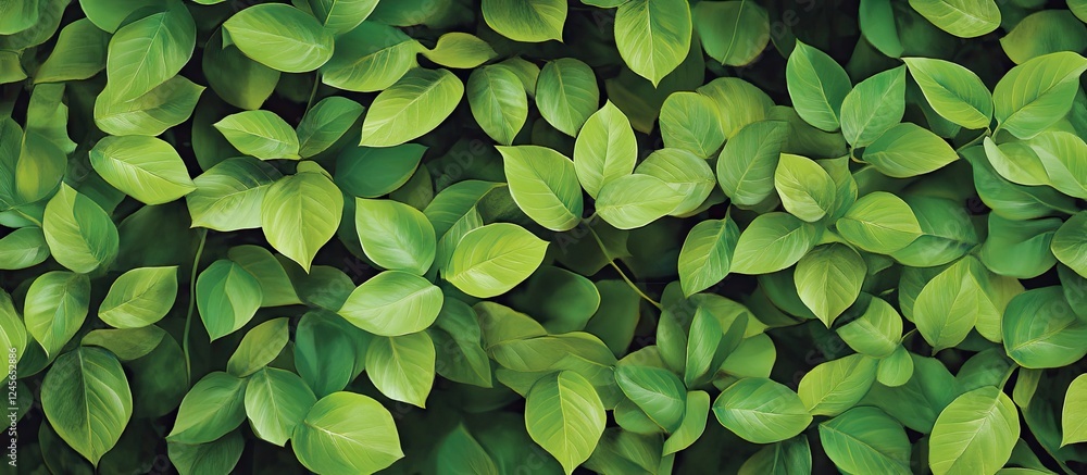 Vibrant green leaves densely arranged on a dark background highlighting botanical themes and the beauty of nature's lush greenery. Vibrant green leaves densely arranged on a dark background highlighting botanical themes and the beauty of nature's lush greenery.