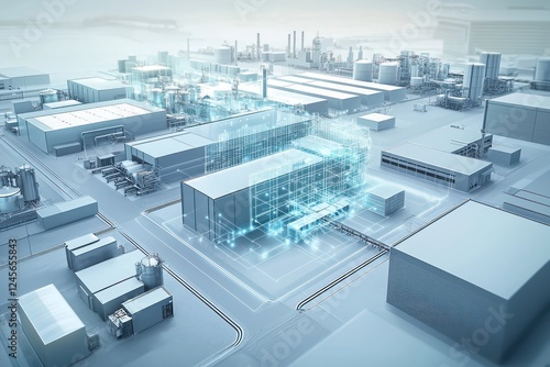 Advanced cybersecurity measures in an industrial site designed to prevent any form of espionage.