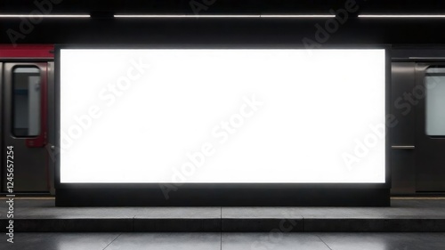 white billboard mockup for metro advertising