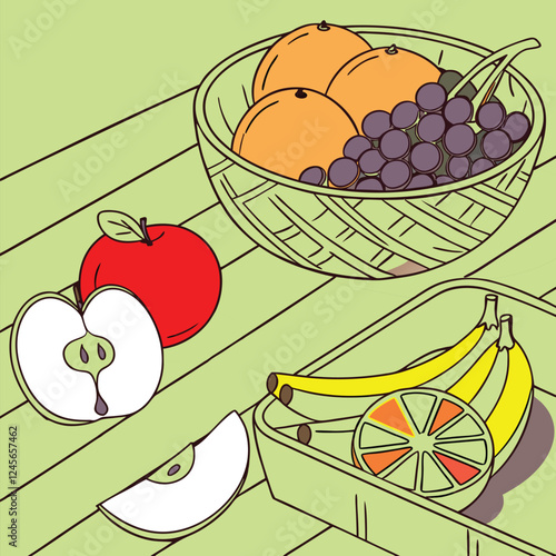 vector illustration of an apple pie