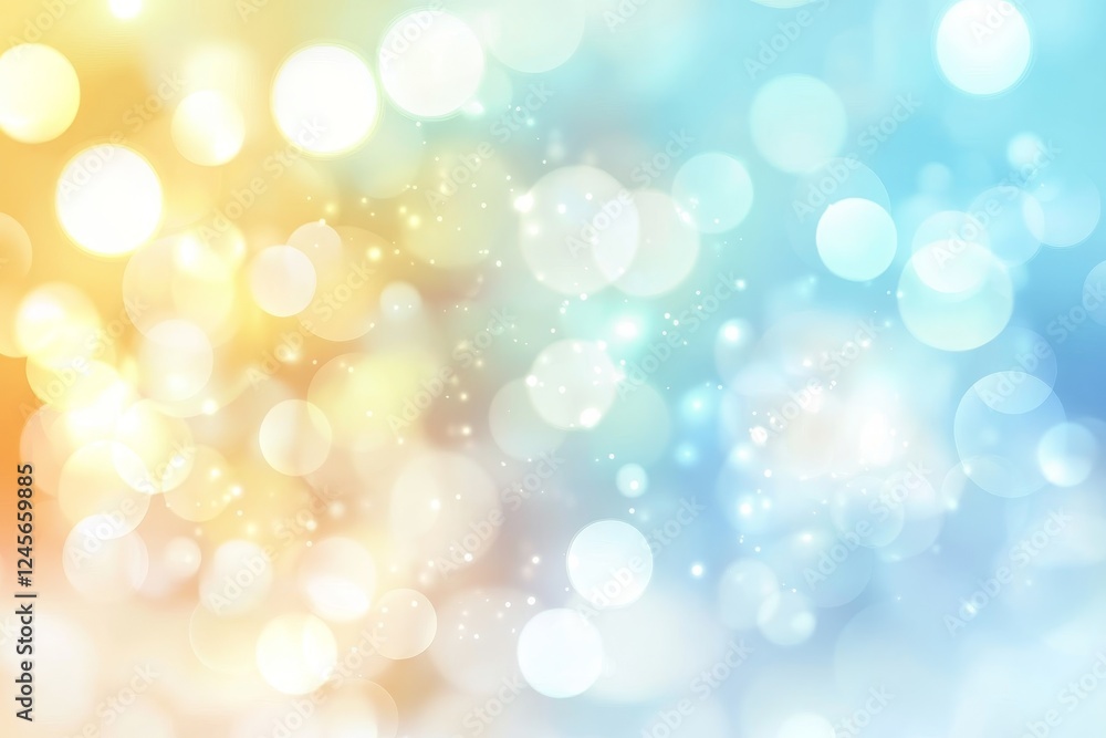 Abstract bokeh lights, blue-gold gradient, sparkle background, festive design Abstract bokeh lights, blue-gold gradient, sparkle background, festive design
