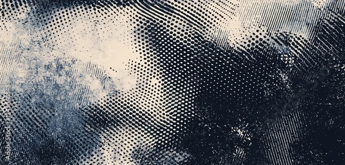 Modern visuals gain depth from a dynamic textured stipple pattern, blending halftone gradients with distressed overlays.