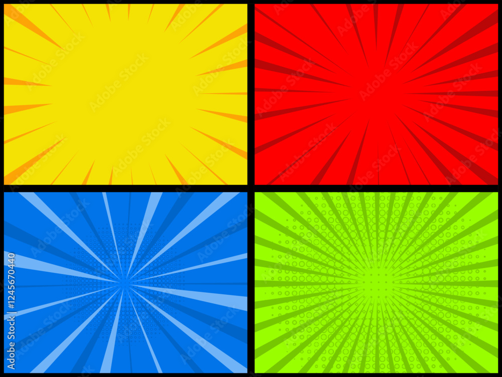 Obraz premium Colorful Comic Panel Background