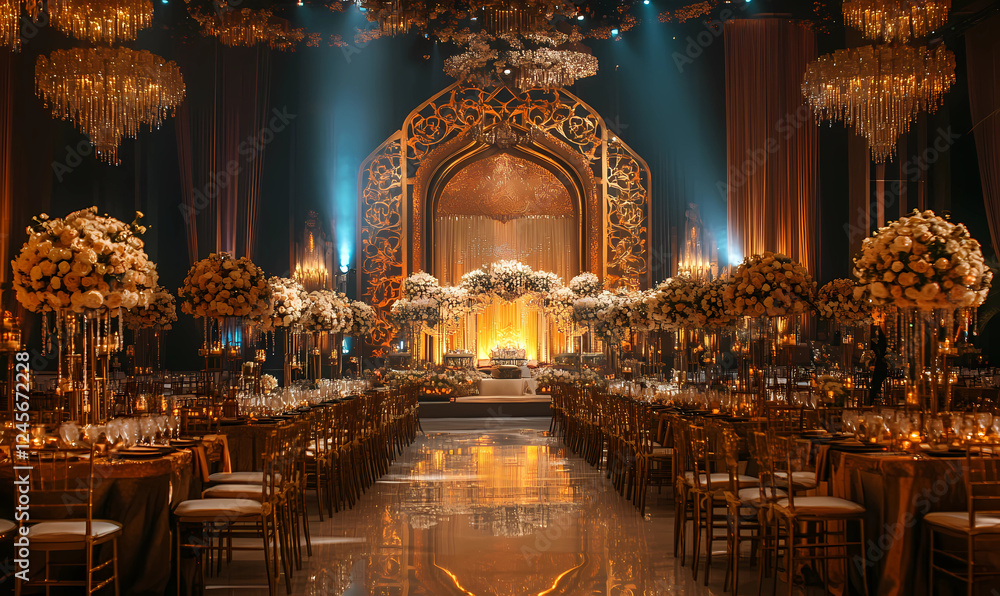Obraz premium High-End Wedding Designer with an Artistic Ballroom Design for a Sophisticated Celebration