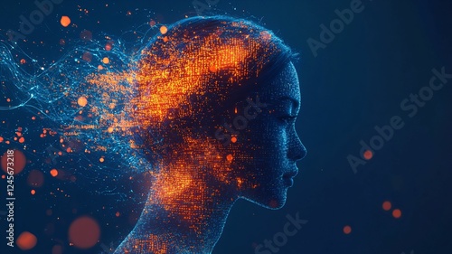 Futuristic high-tech Data Transformation, Digital Metaverse Concept