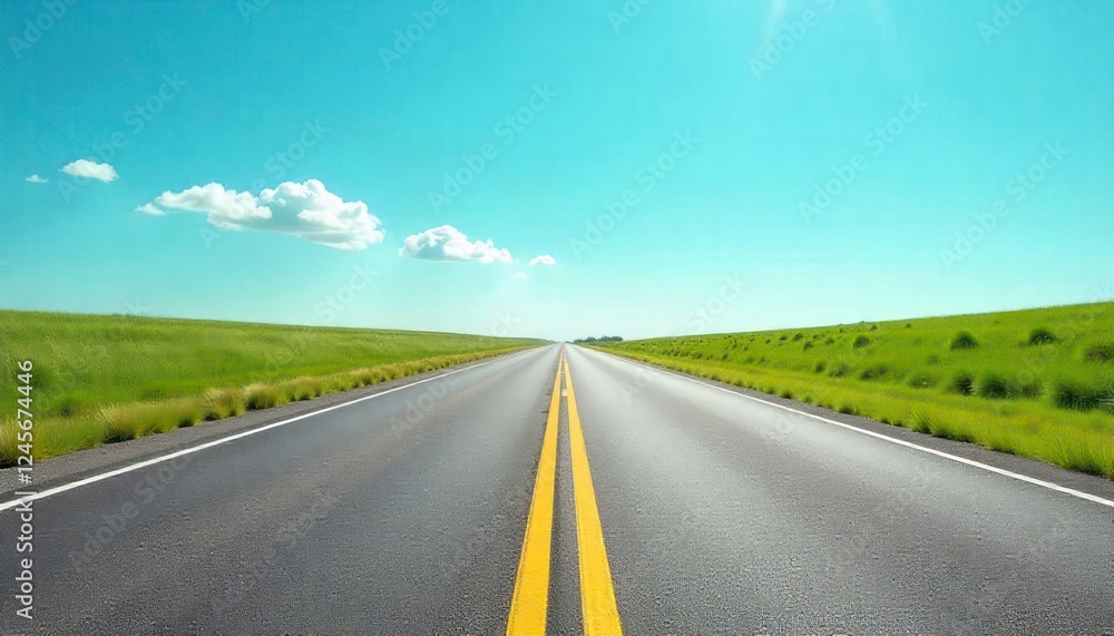 Naklejka premium Open Road Summer Highway Landscape Scenic Drive