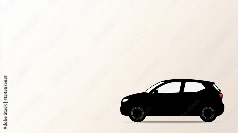 Obraz premium Minimalist Outline Design of an Automotive Car on a Light Background