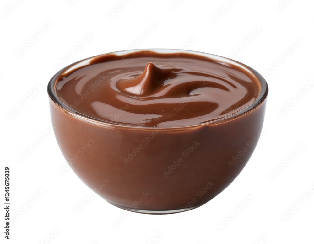 melted chocolate on white background