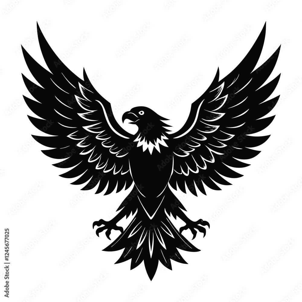 Obraz premium Bald Eagle About to Land,eagle icon illustration