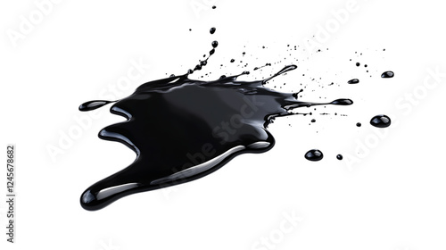 Water spill puddle and droplets isolated on transparent or white background, 