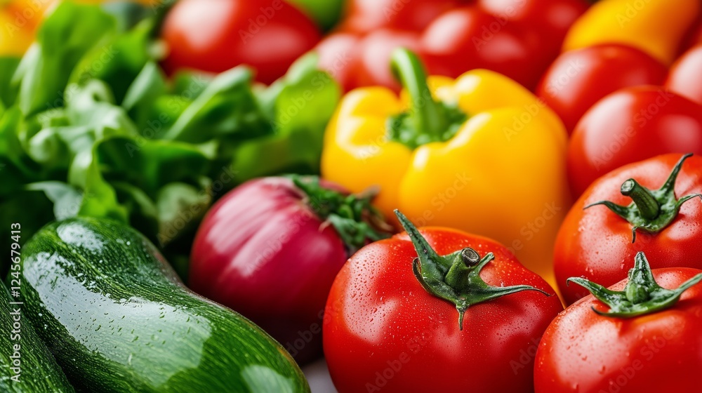 Fresh vegetables including tomatoes, peppers, and zucchini, showcasing vibrant colors and natural beauty. Fresh vegetables including tomatoes, peppers, and zucchini, showcasing vibrant colors and natural beauty.