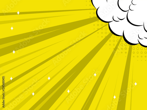 Comic Burst Background With Cloud