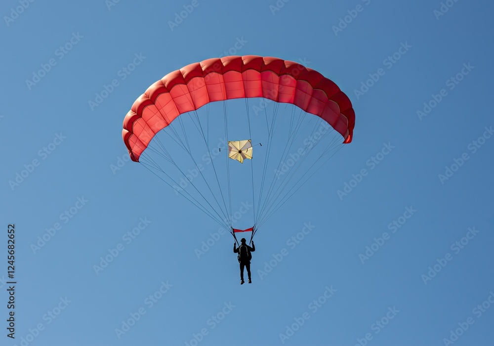 low angle view of parachute in the sky low angle view of parachute in the sky