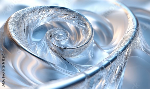 Abstract 3D composition of spiraling shards with metallic textures., Generative AI