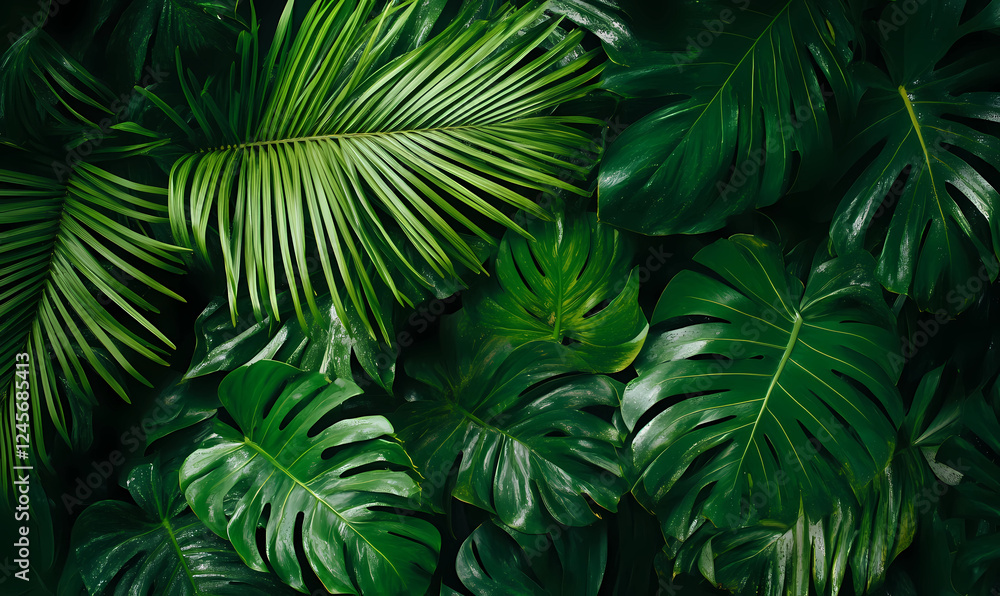Palm Leaves Jungle Background for an Eco-Friendly Poster Design with Lush Greenery