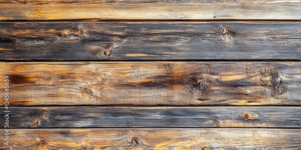 Obraz premium Wooden panel background featuring textured dark and light wood grains arranged horizontally, ideal for design elements or rustic themes