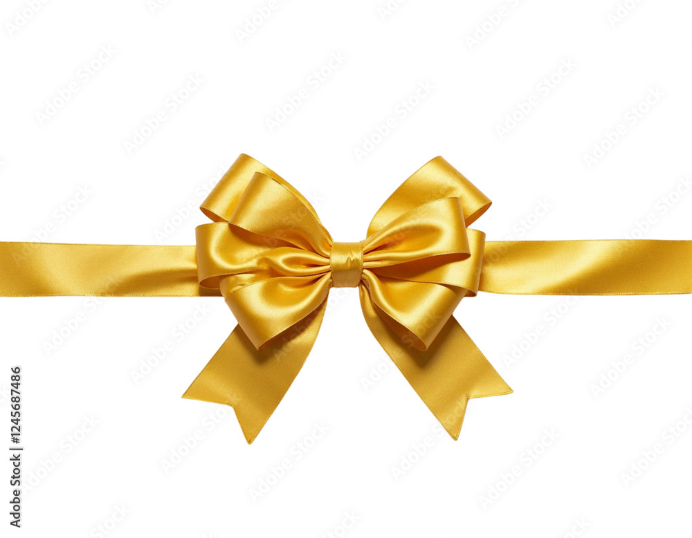golden bow isolated on white background