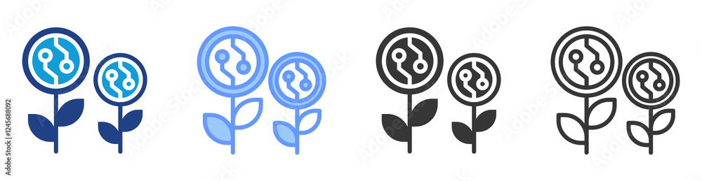 Yield farming icon set multiple style collection Yield farming icon set multiple style collection